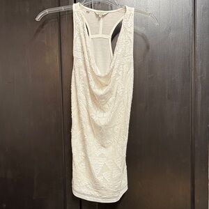 Guess White with Sequins Sleeveless Top